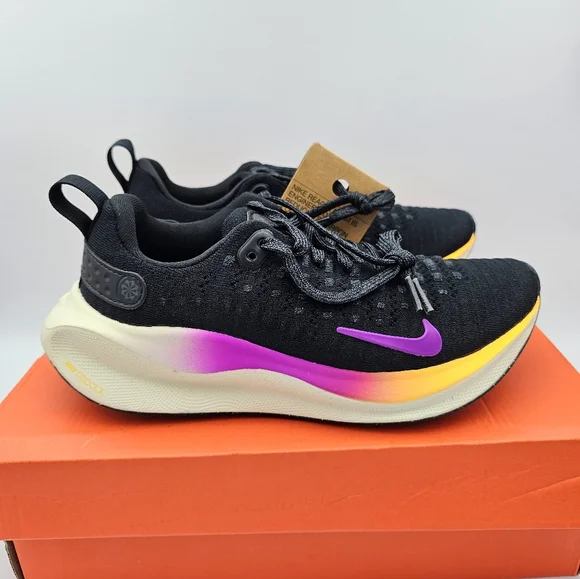 Size 5.5 - Nike ReactX Infinity Run 4 Black Hyper Violet W - Picture 1 of 5
